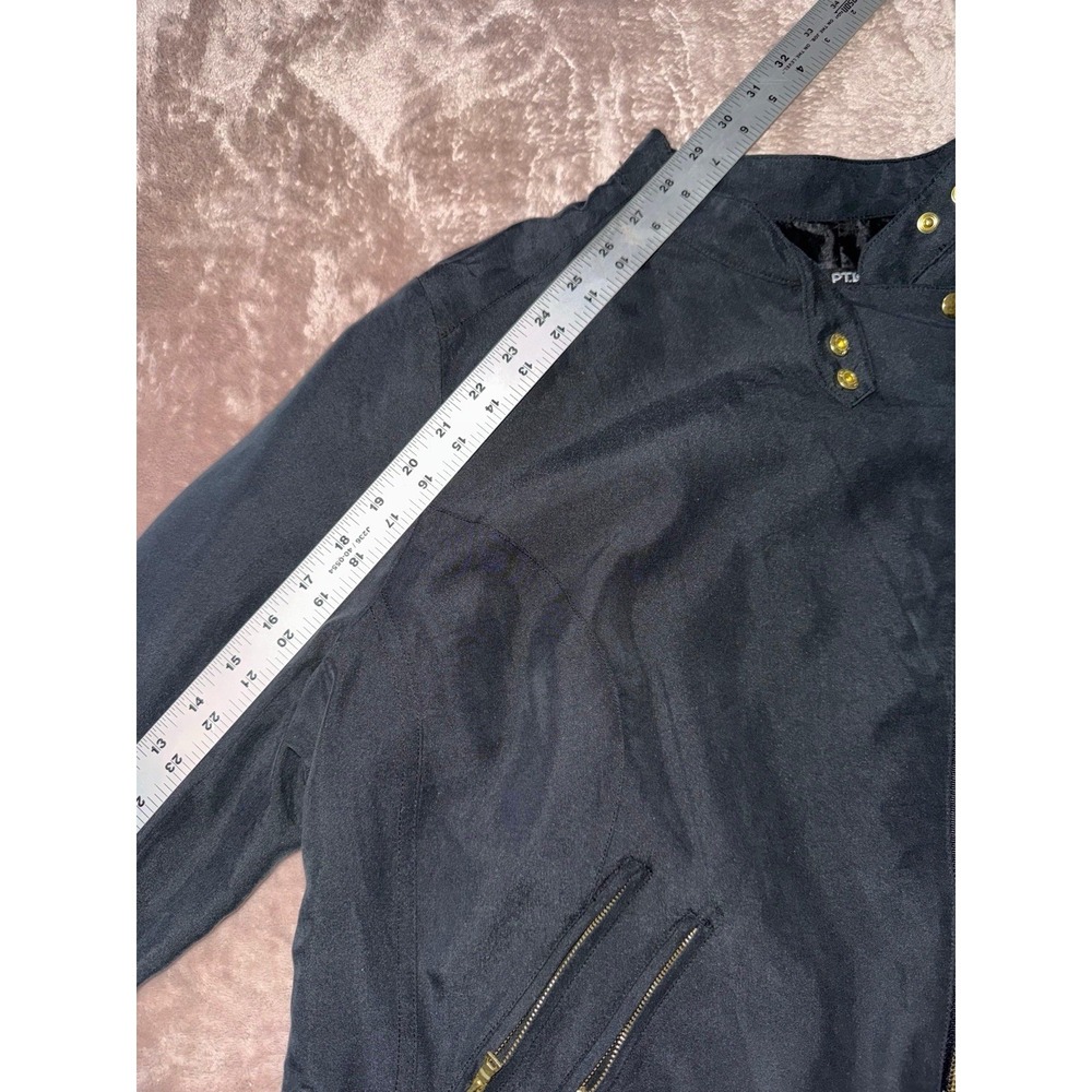 Apt. 9 Gray Moto Style Military Jacket Coat Womens Zippers Pockets Size XL P NWT - Picture 7 of 8